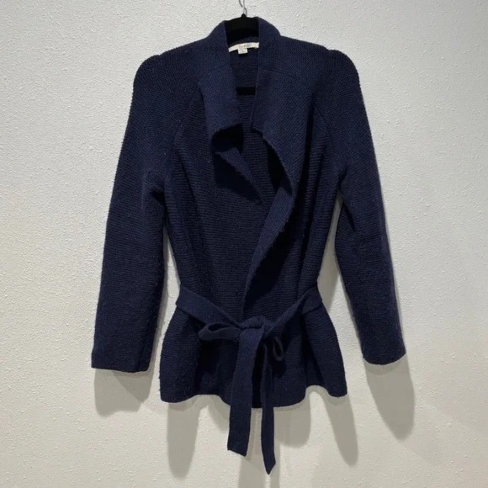Boden Navy Blue Wool/Alpaca Blend Wrap Cardigan